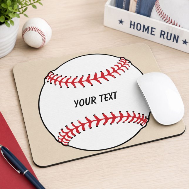 Baseball-Ball mit benutzerdefiniertem Text Mousepad (Von Creator hochgeladen)