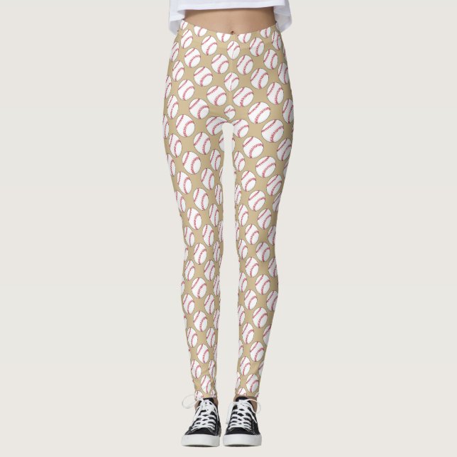 Baseball-Ball-Muster Leggings (Vorderseite)