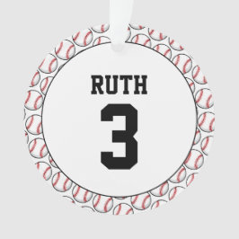 Baseball-Ball-Muster Spielernummer Sport Ornament