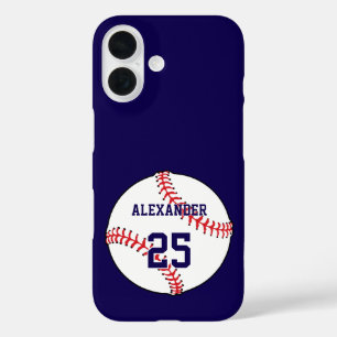 Baseball Ball Name & Nummer iPhone 16 Hülle