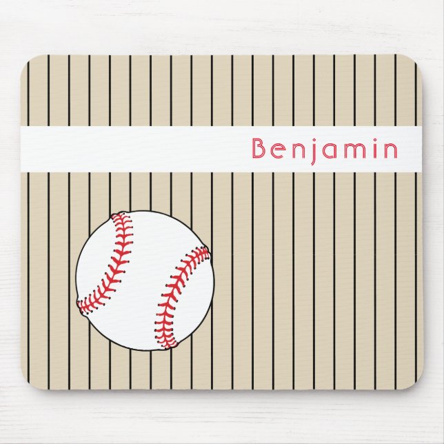 Baseball Ball Personalisiert Mousepad (Vorne)