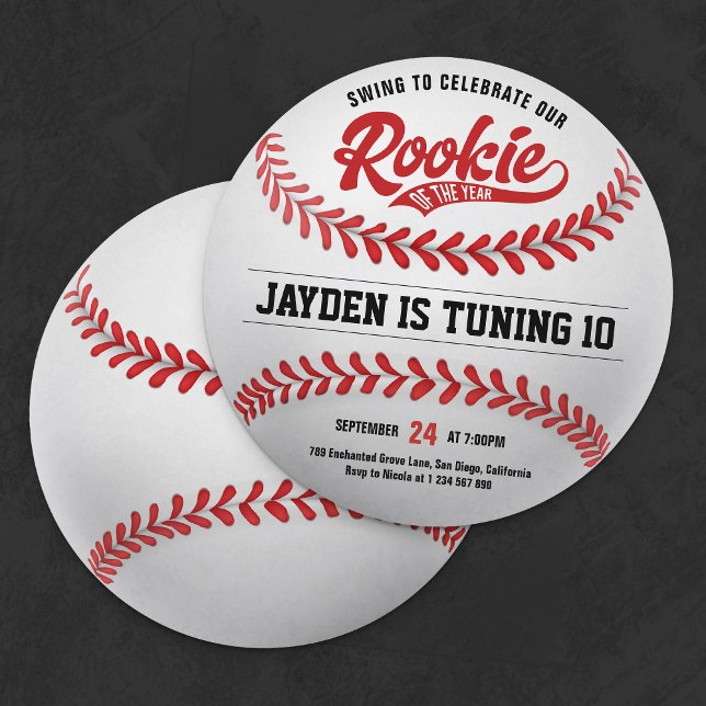 Baseball Ball Rookie des Jahres Geburtstagspartei Einladung (Von Creator hochgeladen)