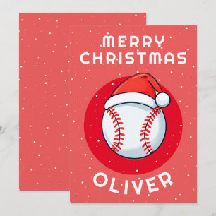 Baseball Ball Rote Santa-Mütze Weihnachten Kinds N