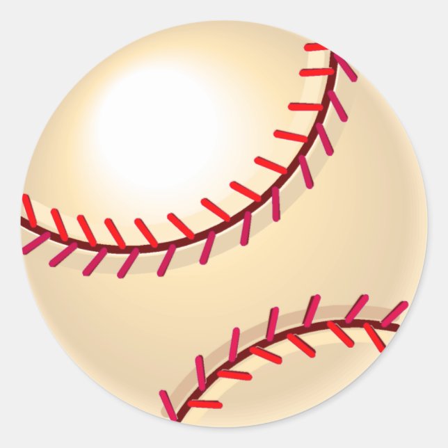 Baseball Ball Runder Aufkleber (Vorderseite)
