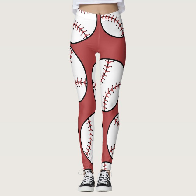 Baseball Ball Seam Muster Leggings (Vorderseite)