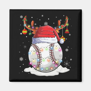 Baseball Ball Weihnachtsmannmütze Rentier Weihnach Magnet