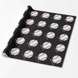 Baseball-Balljunge-Geburtstags-personalisierter Geschenkpapier