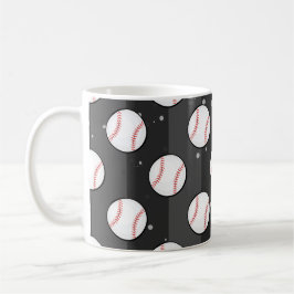 Baseball Balls - Nahtloses Muster auf dunklem Feld Kaffeetasse