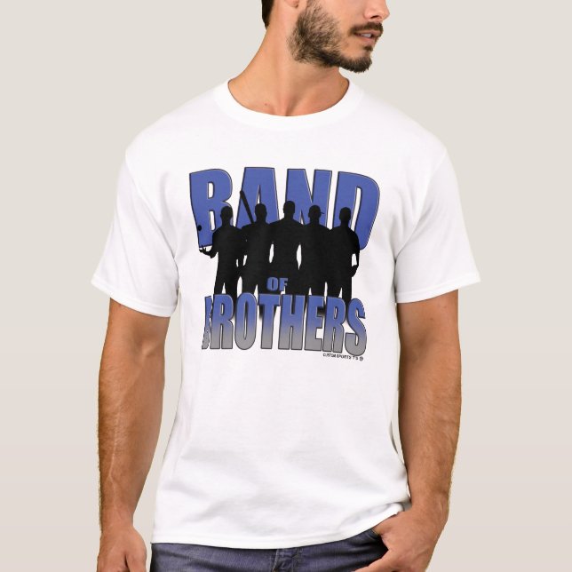 Baseball-Band der Brüder (Blau/Silber) T-Shirt (Vorderseite)
