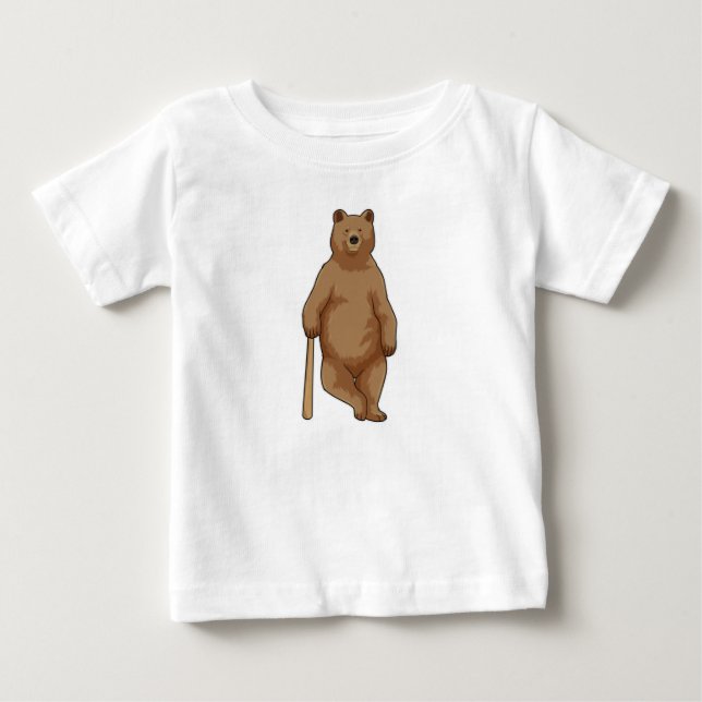 Baseball-Bär mit Baseballschläger Baby T-shirt (Vorderseite)