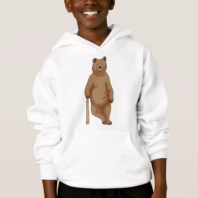 Baseball-Bär mit Baseballschläger Hoodie (Vorderseite)
