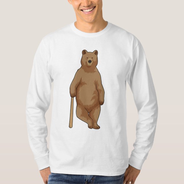 Baseball-Bär mit Baseballschläger T-Shirt (Vorderseite)