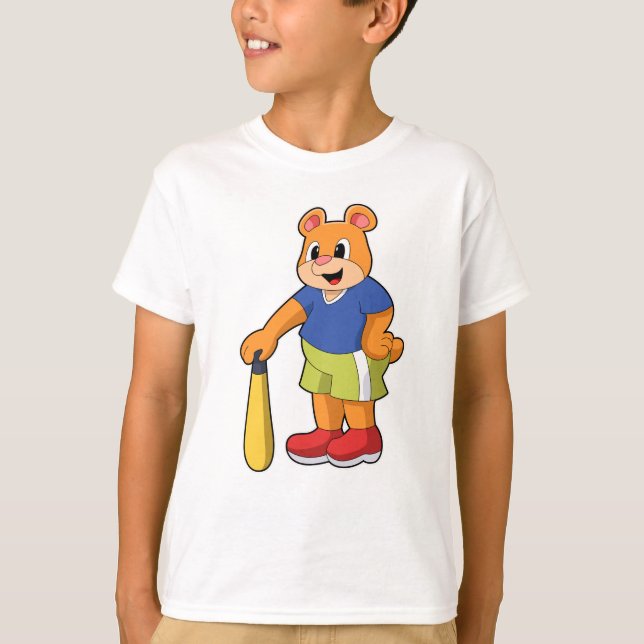 Baseball-Bär mit Baseballschläger T-Shirt (Vorderseite)