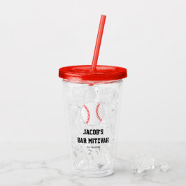 Baseball Bar Mitzvah Personalisiert Acryltrinkbecher