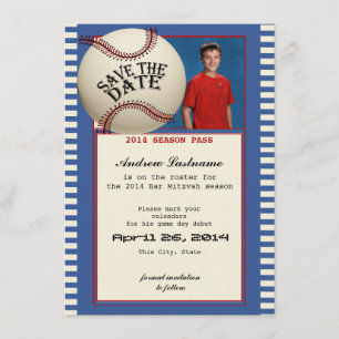 Baseball Bar Mitzvah Save the Date