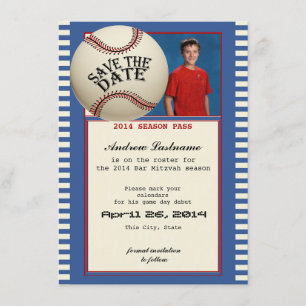 Baseball Bar Mitzvah Save the Date