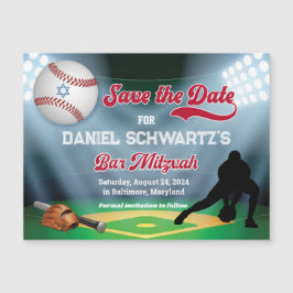 Baseball Bar Mitzvah Speichern Sie das Date Magnet