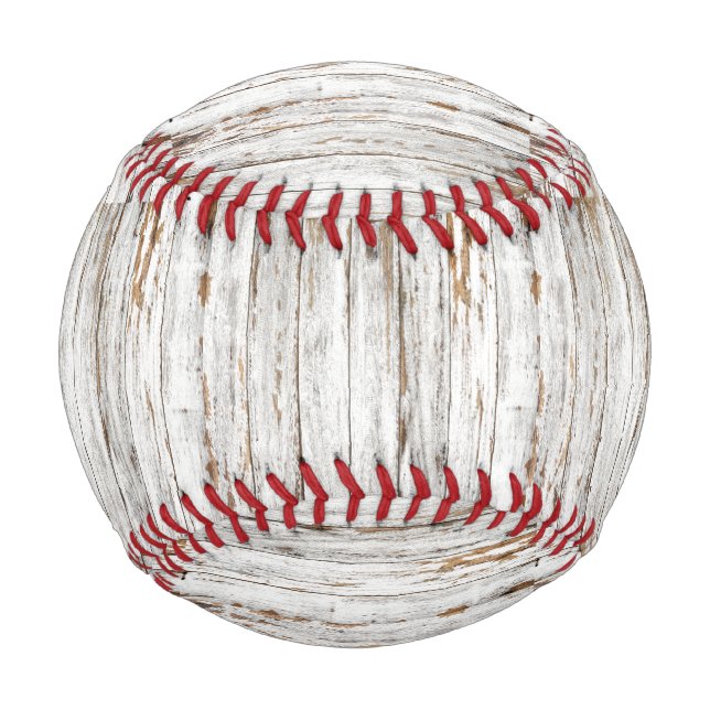 Baseball-Baseball-Baseballsport im Holzkornstil Baseball (Vorderseite)
