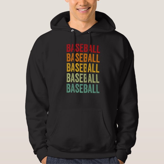 Baseball Baseball Hobbyist Rainbow Hoodie (Vorderseite)