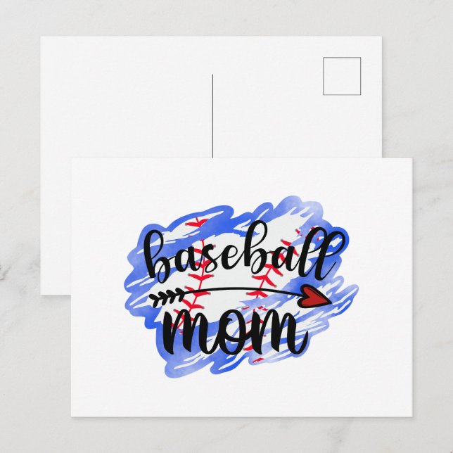 Baseball-Baseball-Mama Postkarte (Vorne/Hinten)