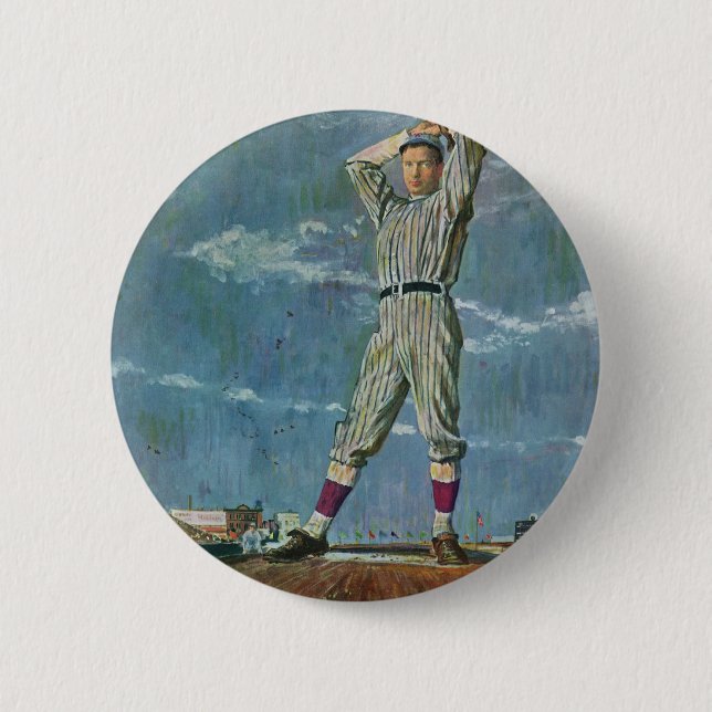 Baseball-Baseball, Pitcher im Baseball-Spiel Button (Vorderseite)