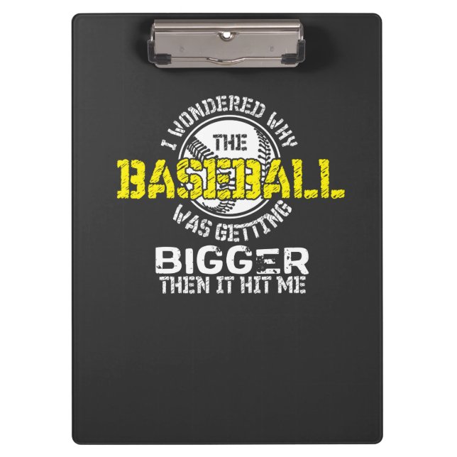 Baseball - Baseball wird größer Klemmbrett (Vorderseite)