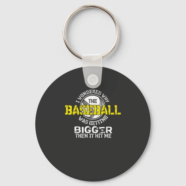 Baseball - Baseball wird größer Schlüsselanhänger (Vorderseite)