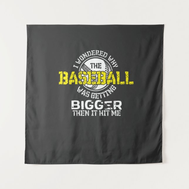 Baseball - Baseball wird größer Wandteppich (Vorderseite)