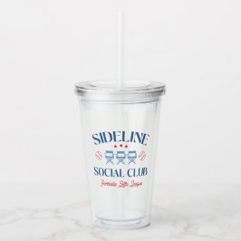 Baseball Baseline Social Club mit Liga-Namen Acryltrinkbecher