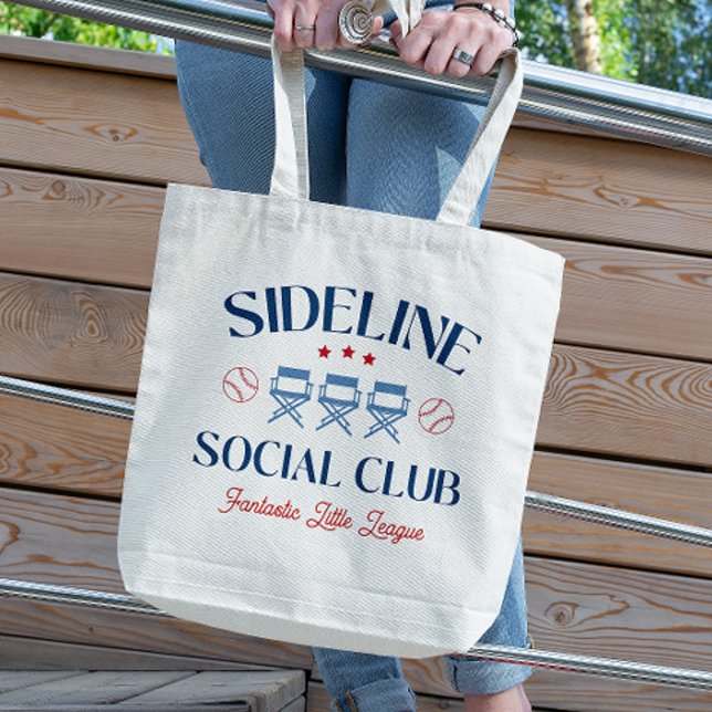 Baseball Baseline Social Club mit Liga-Namen Tragetasche (Von Creator hochgeladen)