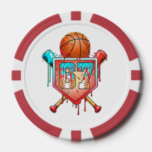 Baseball Basketball Trikotnummer 67 Drip Sports Pokerchips