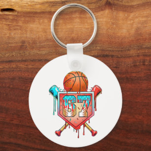 Baseball Basketball Trikotnummer 67 Drip Sports Schlüsselanhänger