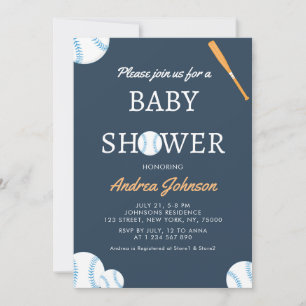 Baseball Bat & Balls Athletic Sports Baby Dusche Save The Date