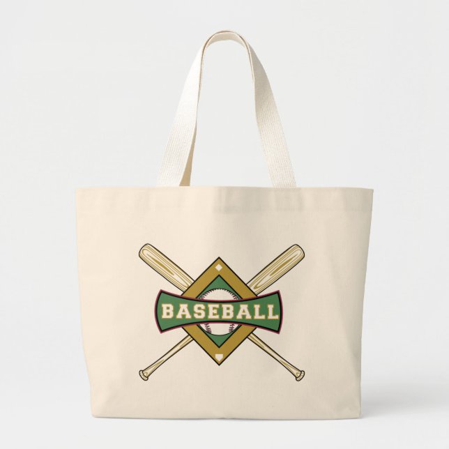 Baseball-Bat-, Diamant- und Ball-Tragetaschen Jumbo Stoffbeutel (Vorne)