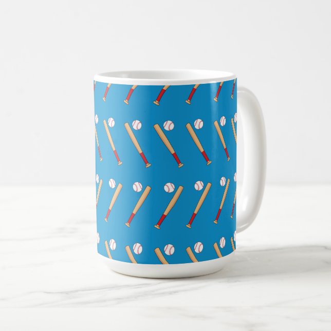 Baseball-Bat mit Kugelmuster Kaffeetasse (VorderseiteRechts)