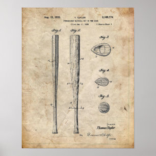 Baseball-Bat-Patent Poster
