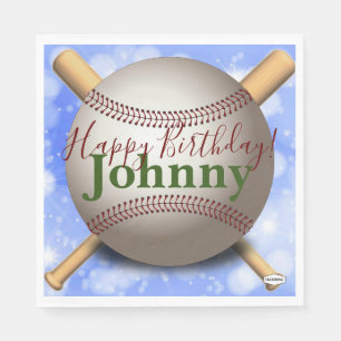 Baseball & Bat Personalisiert Napkin HAMbWG Serviette