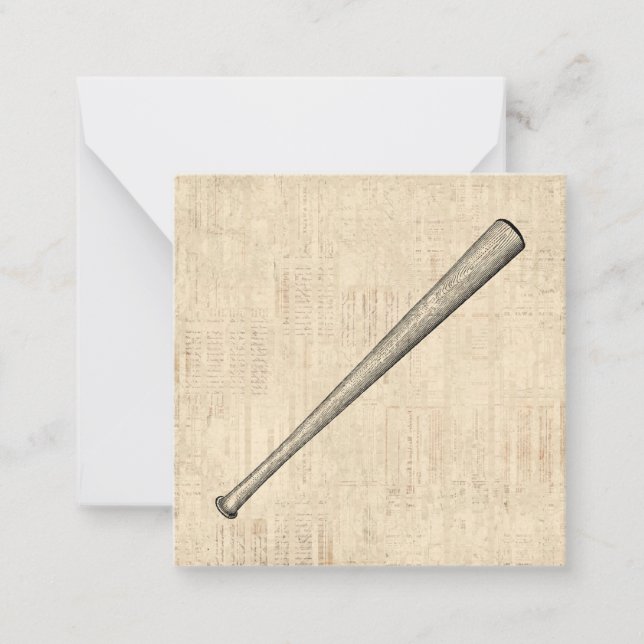 Baseball Bat Sports Art Design Mitteilungskarte (Vorderseite)