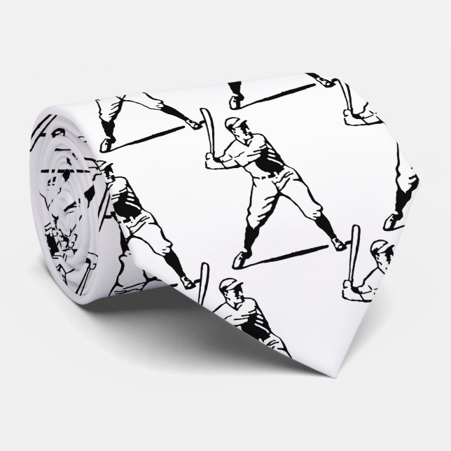 Baseball Batter Bat Player Krawatte (Gerollt)