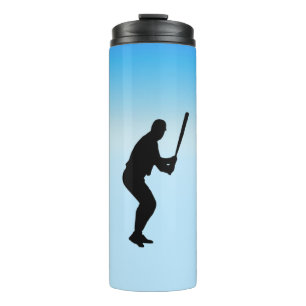 Baseball Batter Blue Sports Thermosbecher