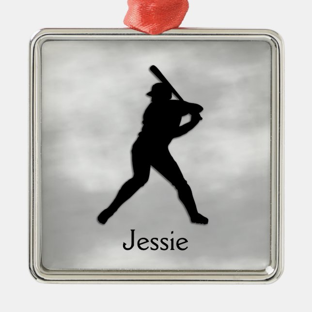 Baseball Batter Personalisiert Ornament Aus Metall (Vorne)