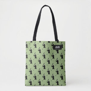 Baseball - Batting Motif - Ihre Initialen oder Nam Tasche