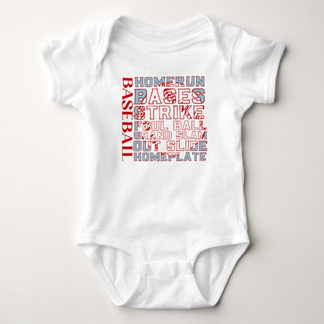 Baseball-Bedingungen Baby Strampler (Vorderseite)
