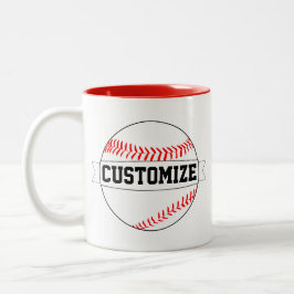 Baseball-benutzerdefinierten Teamname und Farbspor Zweifarbige Tasse