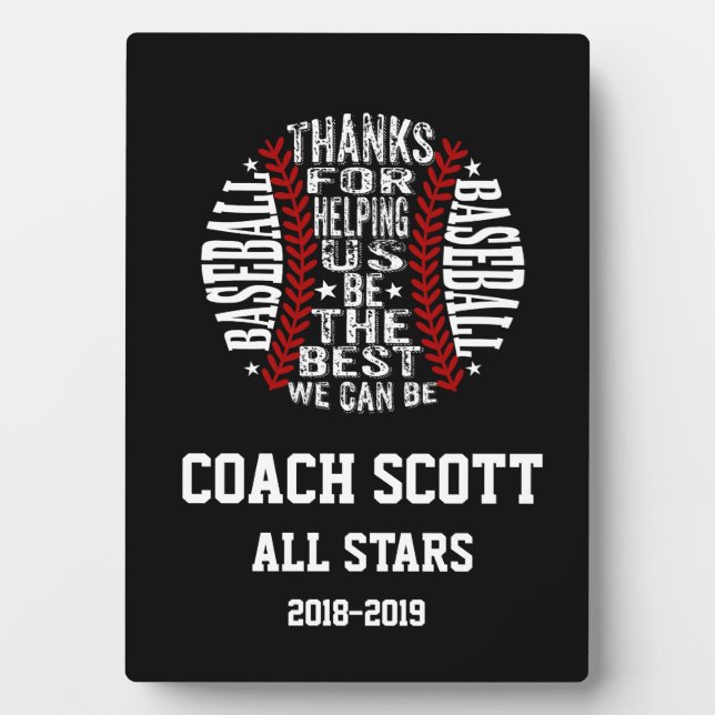 BASEBALL Best COACH AWARD Pensionierung Fotoplatte (Vorderseite)