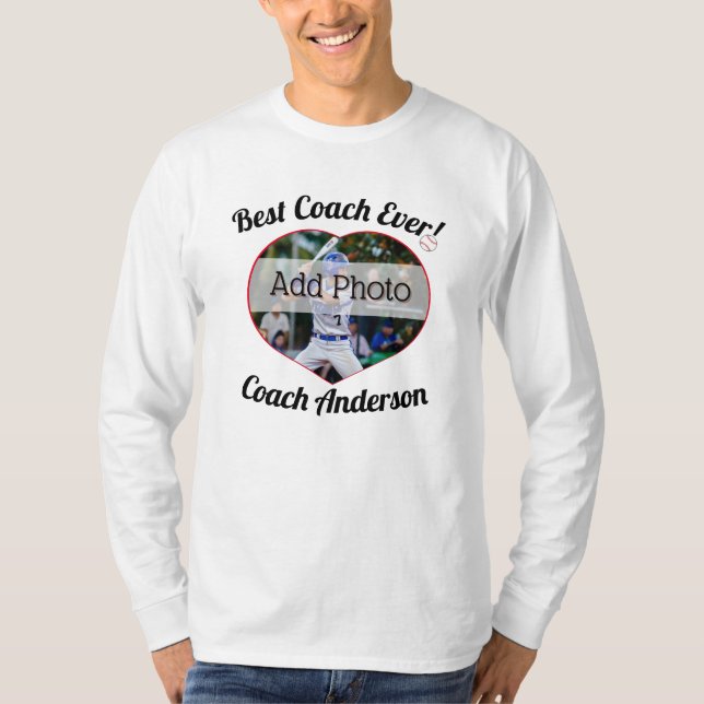 Baseball Best Coach jemals! Benutzerdefinierter Na T-Shirt (Vorderseite)