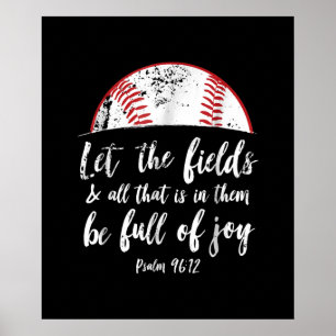 Baseball Bible Verse Niedlicher Christlicher Psalm Poster