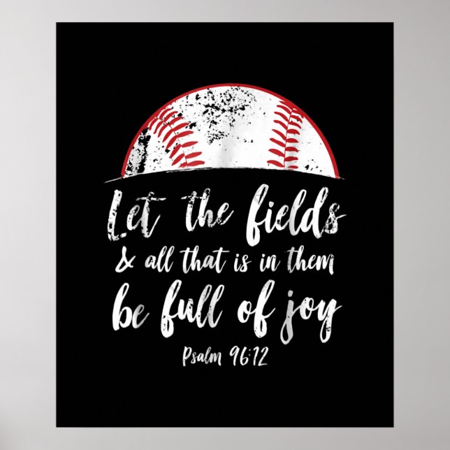 Baseball Bible Verse Niedlicher Christlicher Psalm Poster (Vorne)