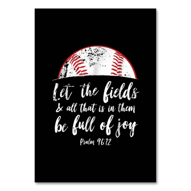 Baseball Bible Verse Niedlicher Christlicher Psalm Tischnummer (Vorderseite)