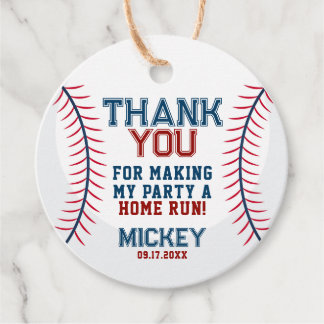 Baseball Birthday Danke Geschenkanhänger